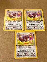 Lot Of 3 Eevee Pokemon Jungle 1st Edition TCG 51/64