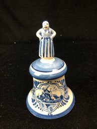 Delft Hand Painted Holland Bell With Woman On Top