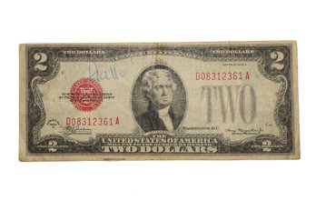 1928D $2 Red Seal Banknote