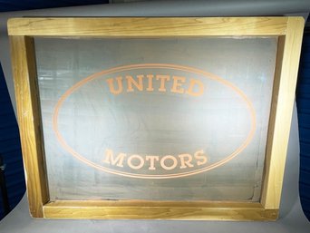 A Vintage United Motors Silk Screen