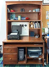 A Cherry Desk With Book Shelf Hutch By Ethan Allen