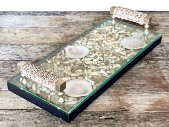 A Vintage Shell Encrusted Vanity Tray