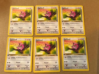 Lot Of 6 Jigglypuff Pokemon Jungle 1st Edition TCG 54/64