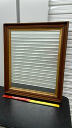 Handsome Walnut 26x31 Mirror Gold Boarder