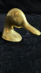 Vintage Brass Duck Head Paperweight