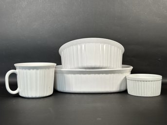 An Assortment Of French White By Corning Ware