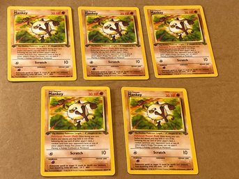 Lot Of 5 Mankey Pokemon Jungle 1st Edition TCG 55/64