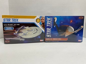Polar Lights, Pair Of Star Trek Model Kits: U.S.S Reliant NCC-1864 & Romulan Bird Of Prey. (#52)
