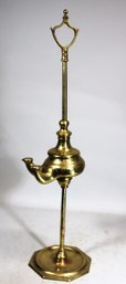 Antique Early Solid Brass Adjustable Fat Lamp