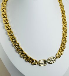 VINTAGE SIGNED GIVENCHY GOLD PLATED HEAVY AND BOLD CHAIN NECKLACE