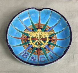 Cup Enamel Of Longwy Blue Ceramic Deco Pub Bank Bnci