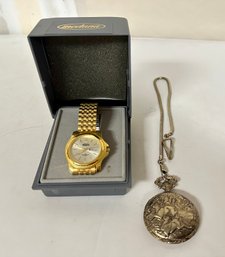 Beautiful Gold Shaded Watch And Closet Vintage Pocket Watch.     AW-B2