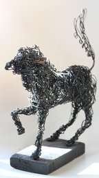 MID CENTURY MODERN WILD HORSE WIRE SCULPTURE