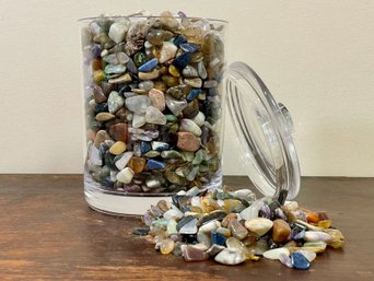 Acrylic Apothecary Jar Filled With Tumbled Stones