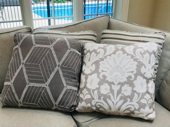 Set Of 4 Large Canvas Accent Pillows