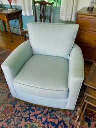 Wesley Hall Swivel Club Lounge Chair CLEAN Herringbone Upholstery Perfect