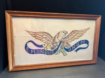 E Pluribus Unum Cross Stitched Eagle