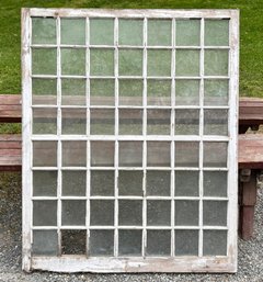 An Antique Farmhouse Window Sash - Nearly All Panes Intact!
