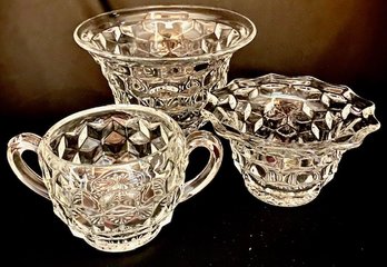 Vintage American Fostoria Clear Trio