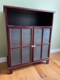 Solid Wood And Glass 2-Door Cabinet