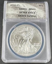 2016-P American Silver Eagle Graded ANACS MS 69