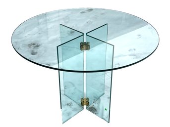 A Contemporary Glass Bistro Table