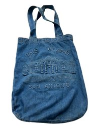 Vintage The Alamo Denim Tote Bag