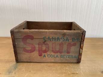 VINTAGE CANADA DRY SPUR COLA BOX / WOOD CRATE