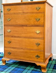 An Antique Maple Chest Of Drawers - Original Brass Hardware