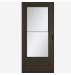 LARSON Savannah 35-1/4' X 81-1/2' Brown Mid-view Retractable Screen Wood Core Storm Door