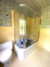 A Blurred Glass Sliding Door Shower Enclosure - Bath 2-3