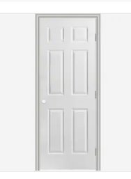 Masonite Traditional 78-1/4' X 31-1/2' 6-panel Solid Core Molded Left Hand Single Pre-hung Interior Door