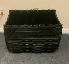 4 Large Black Commercial Flip Top Storage Totes (A)