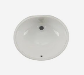 Superior Sinks White Glazed Porcelain Undermount Oval Traditional Bathroom Sink With Overflow Drain