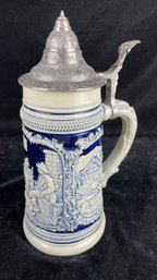 Blue And White Beer Stein