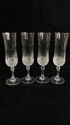 Cristal D'Arques Longchamp Flutes  Set Of 4