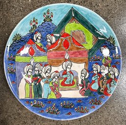 Turkish Pottery Plate, Hand Painted