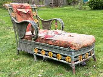 An Unusual Antique Wicker Lounge Chair - AS IS