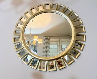 Sunburst Wall Decor Silver Wood Mirror