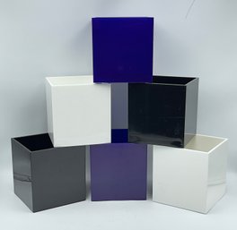 Six Palaset MK-Tresmer Stacking Plastic Storage Cubes Made In Finland