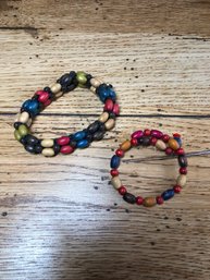 Vintage Wood Bead Bracelets