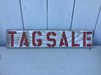 Wooden Tag Sale Sign