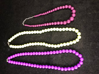 Set Of Bead Faux Pearl Necklaces