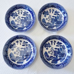 Vintage Blue & White Asian Pagoda Transferware Bowls