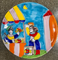 Hand Painted Italian Fish Monger Plate