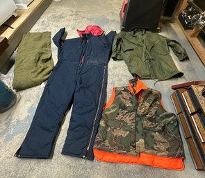 Hunter Vest Jacket, Military Wool Blanket, Big Men's WearGuard Insulated Coverall Quilt Lined Full Zip
