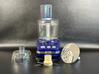 A KitchenAid Food Processor In Blue, Model