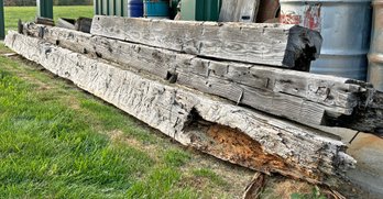 19th Century Rough Hewn Oak Timbers - 14-17 Feet In Length