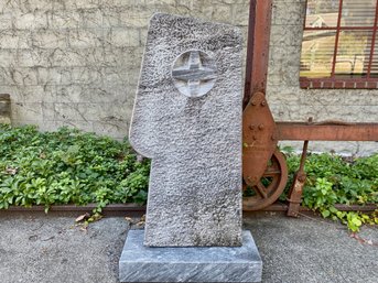 Granite Gravestone Monument With Circular Cross