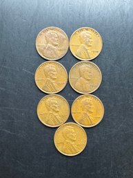 7 Wheat Pennies 1930, 1934, 1935, 1936, 1937, 1938, 1939